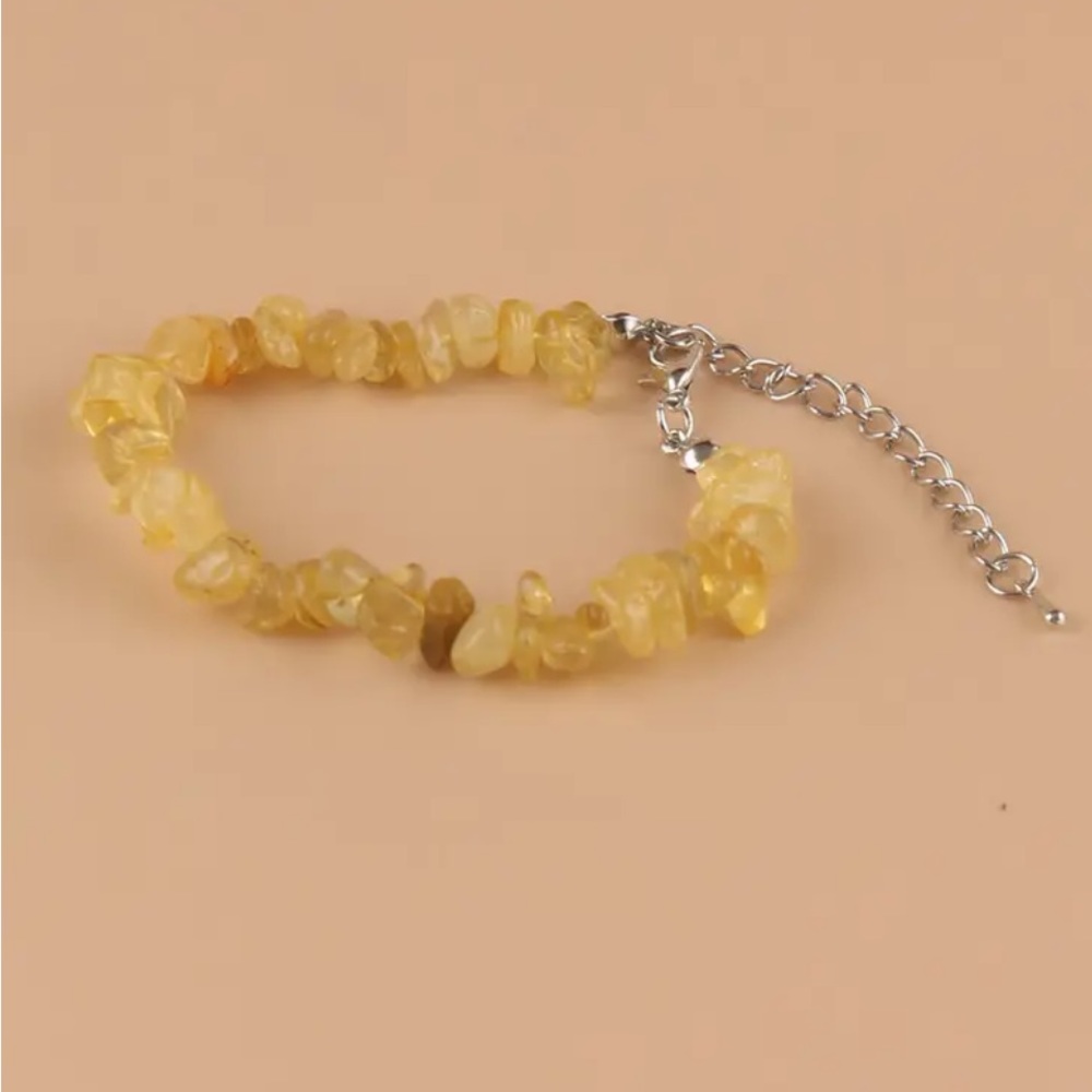 NEW Womens Orange Crystal Natural Stone Bracelet